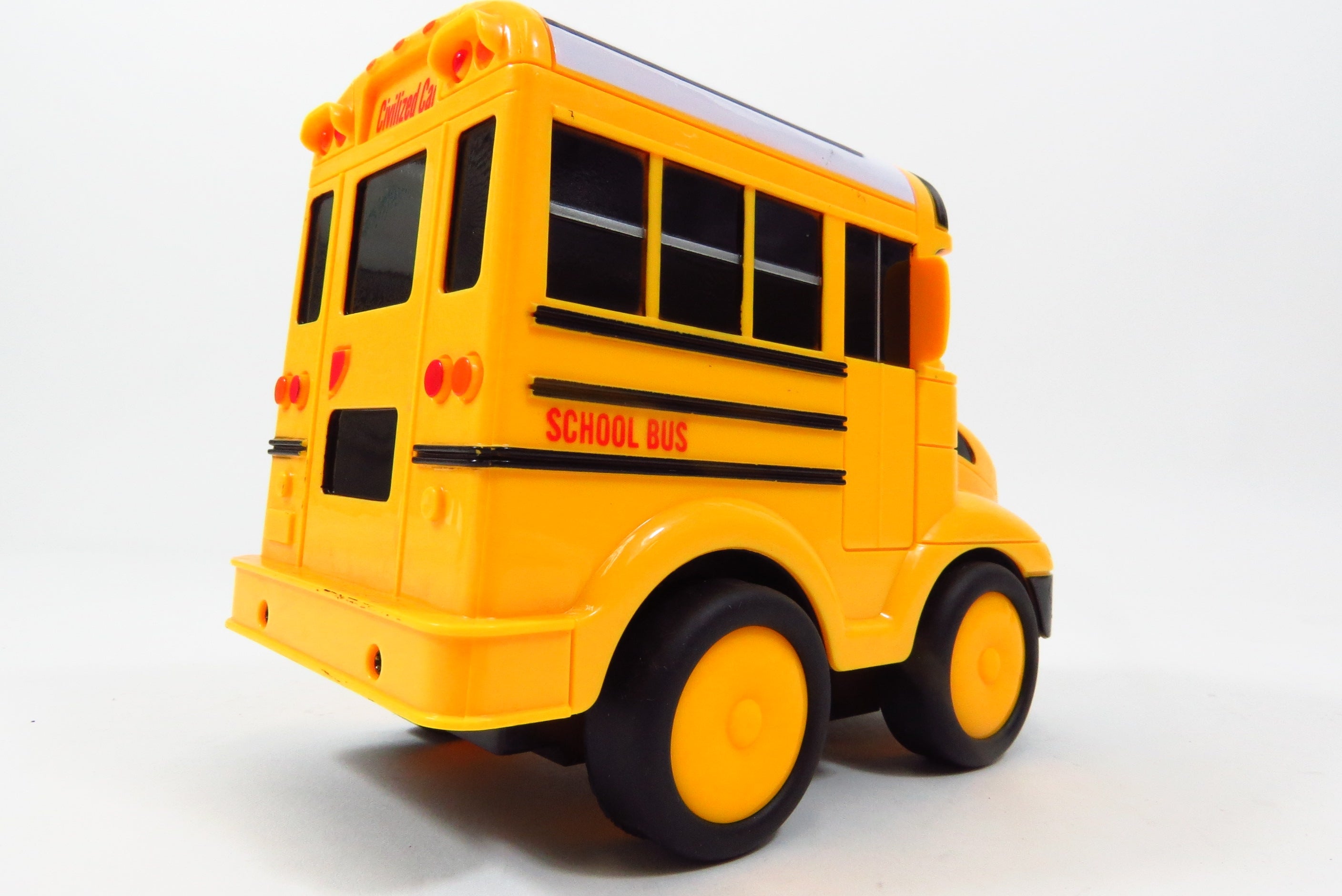 School Bus RC Toy Car For Kids With Steering Wheel Remote, Lights and Sounds