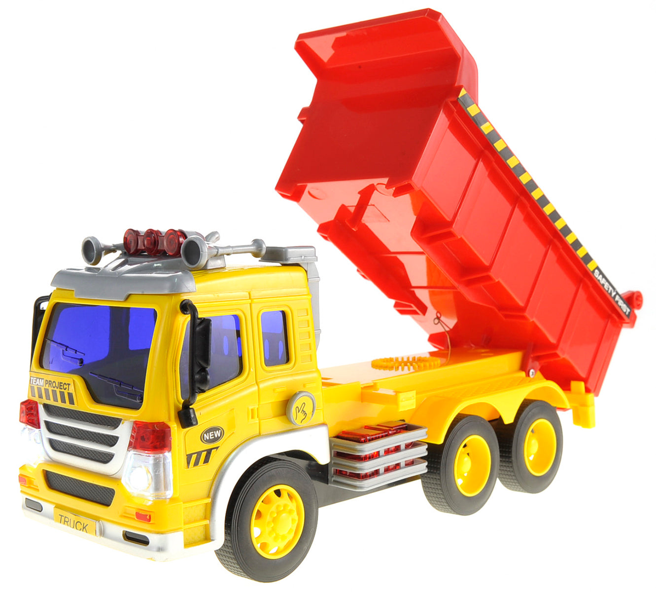 Friction Powered Dump Truck Toy With Lights And Sound