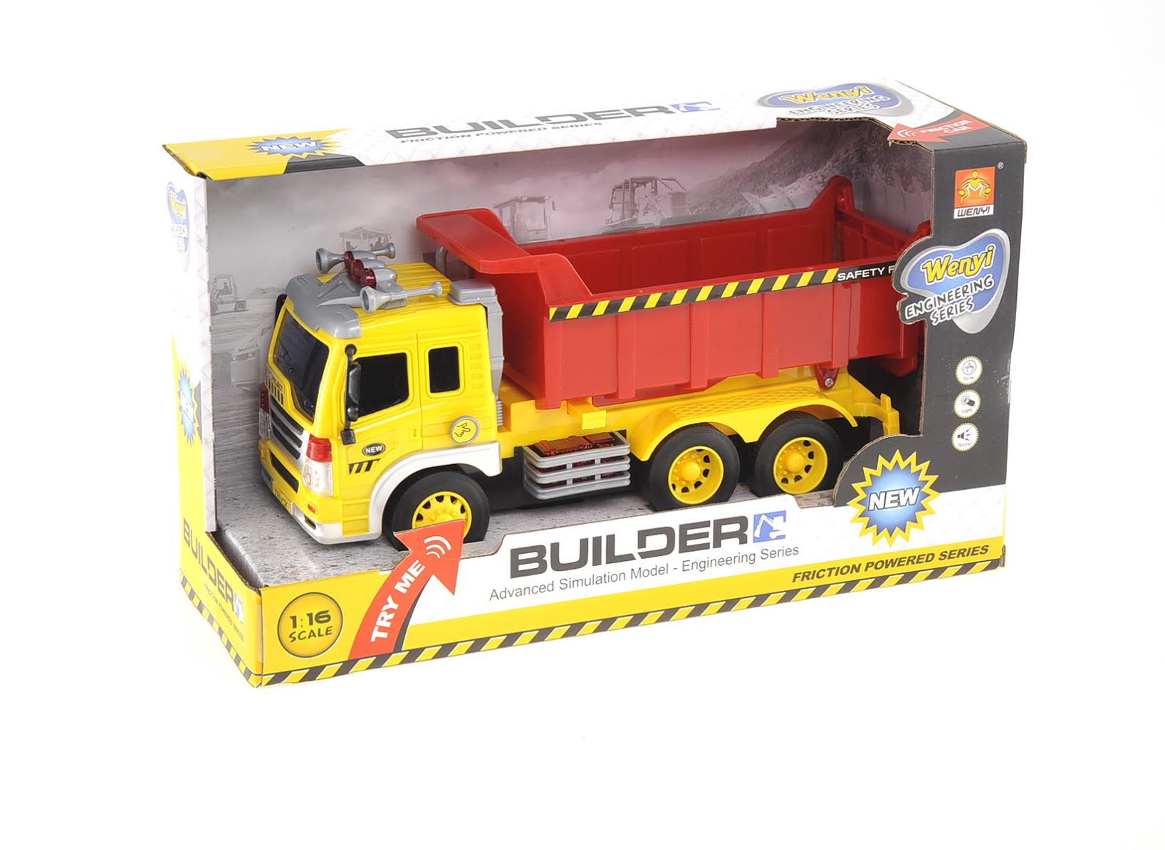 Friction Powered Dump Truck Toy With Lights And Sound