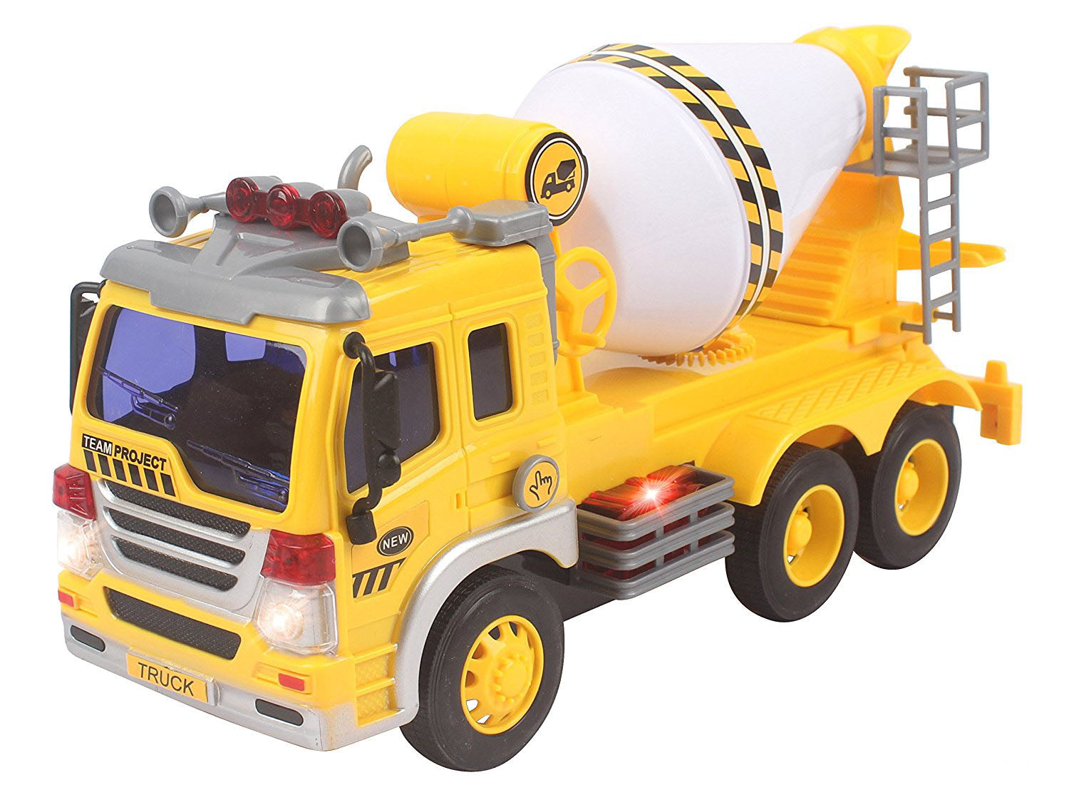 Friction Powered Cement Mixer Truck Toy With Lights And Sound