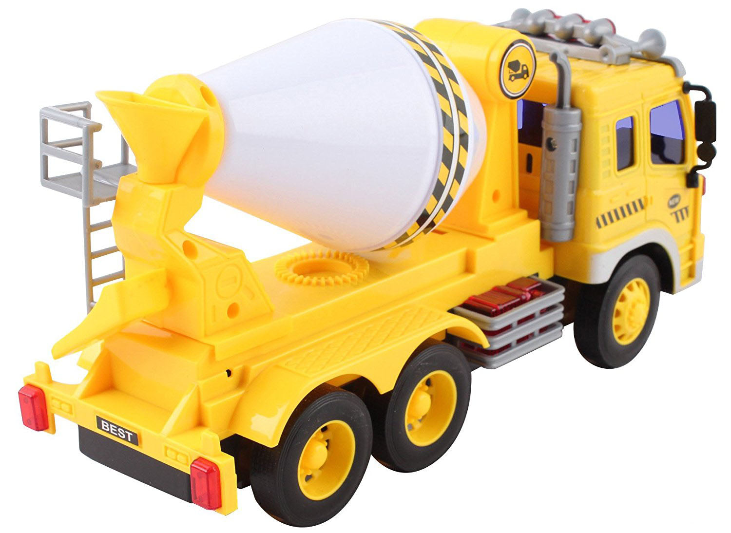 Friction Powered Cement Mixer Truck Toy With Lights And Sound