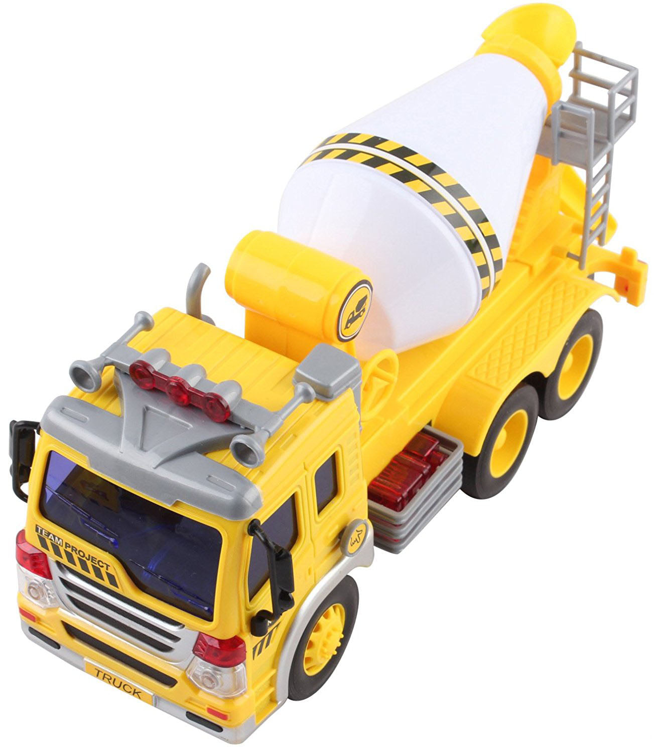 Friction Powered Cement Mixer Truck Toy With Lights And Sound