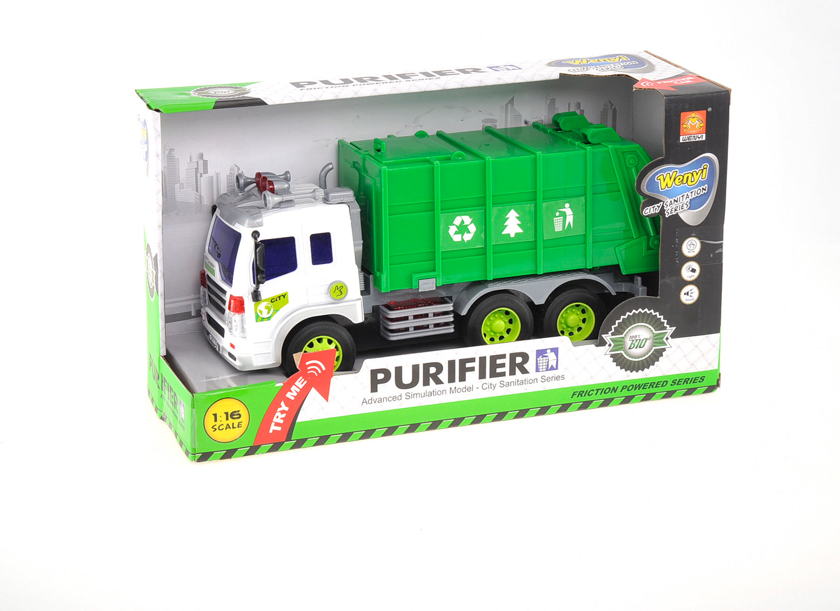 Friction Powered Garbage Truck With Lights And Sounds