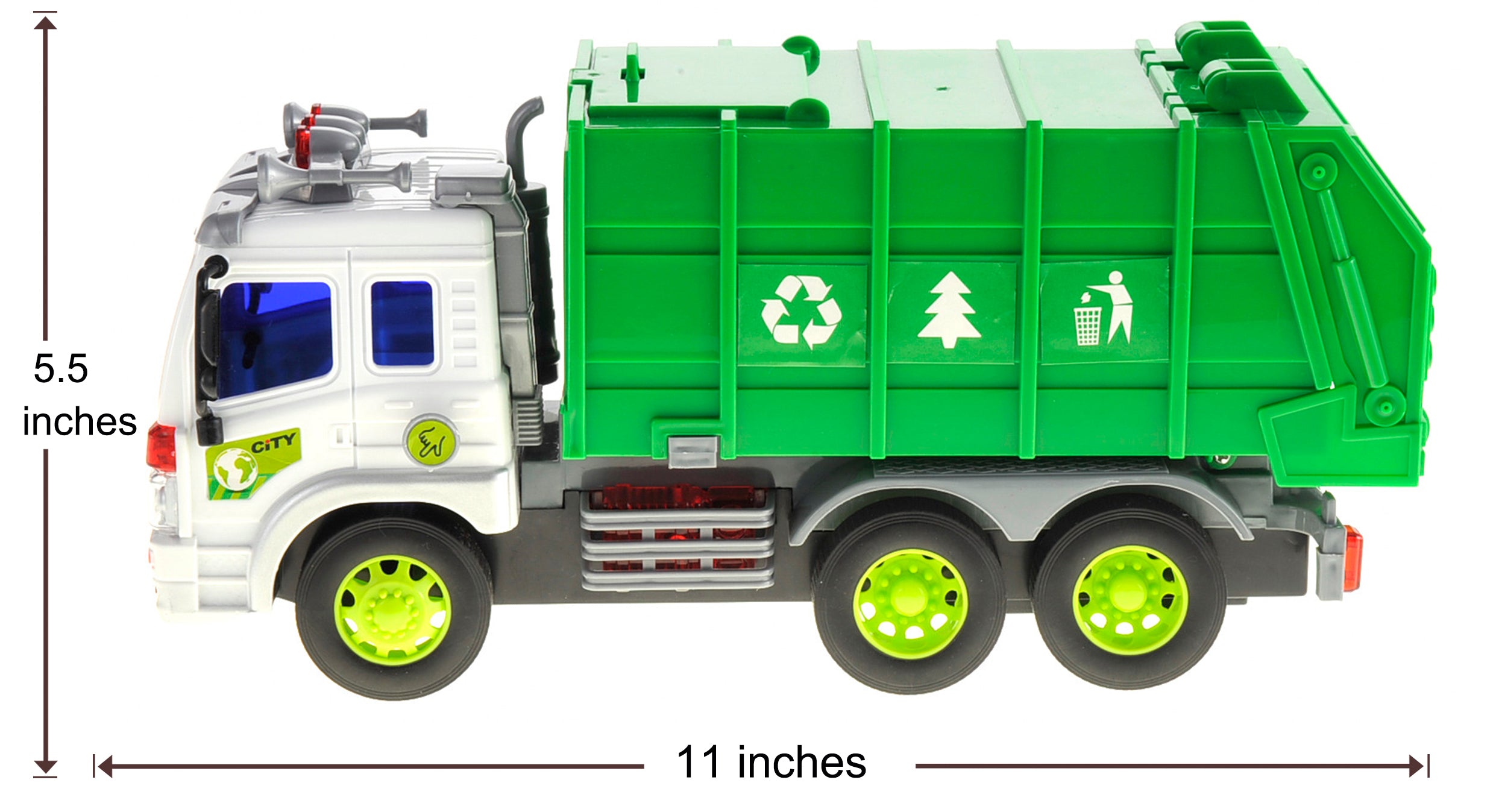 Friction Powered Garbage Truck With Lights And Sounds