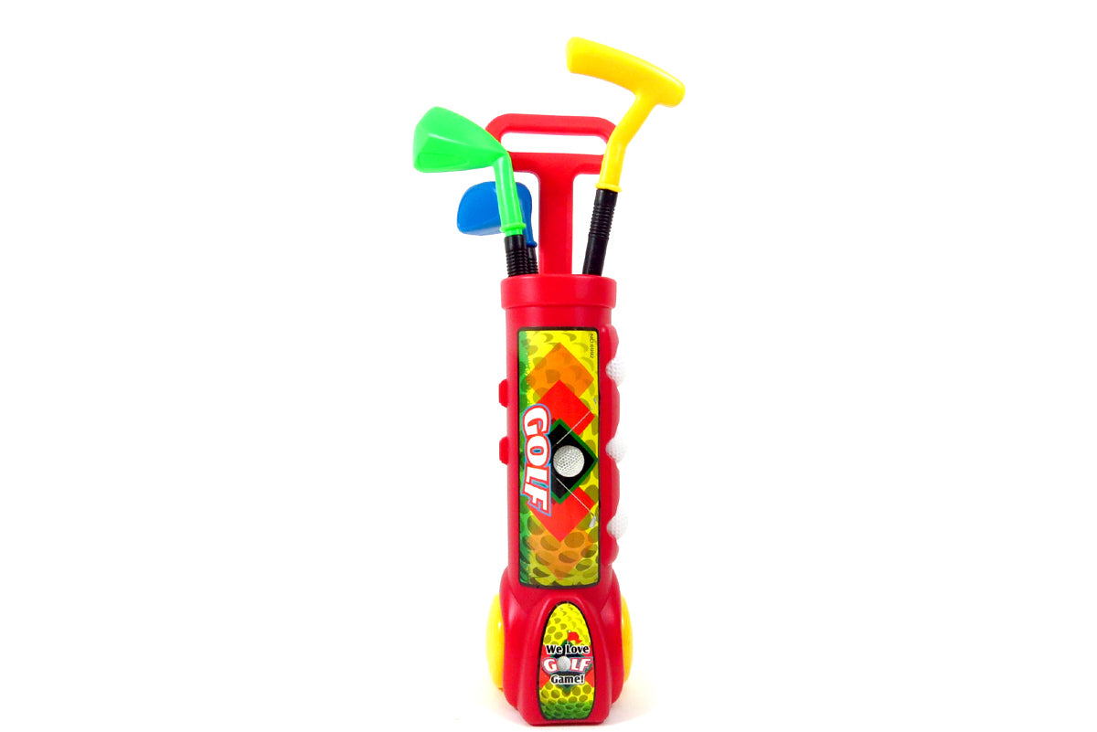 Deluxe Kid's Happy Golfer Toy Golf Set With 3 Golf Balls, 3 Types Of Clubs, & 2 Practice Holes