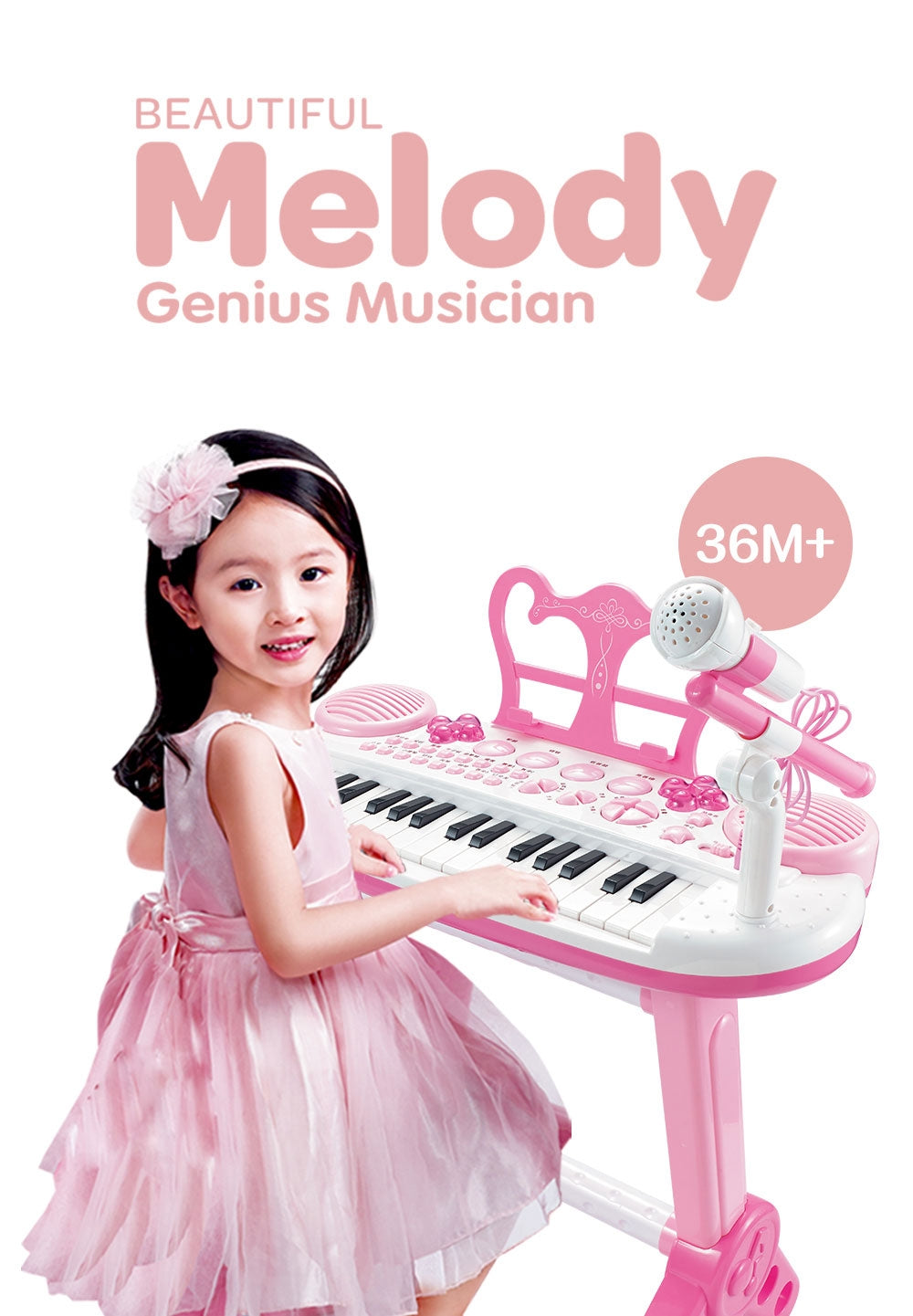 31 Keys Electronic Keyboard Piano Toy with Mic & Stand