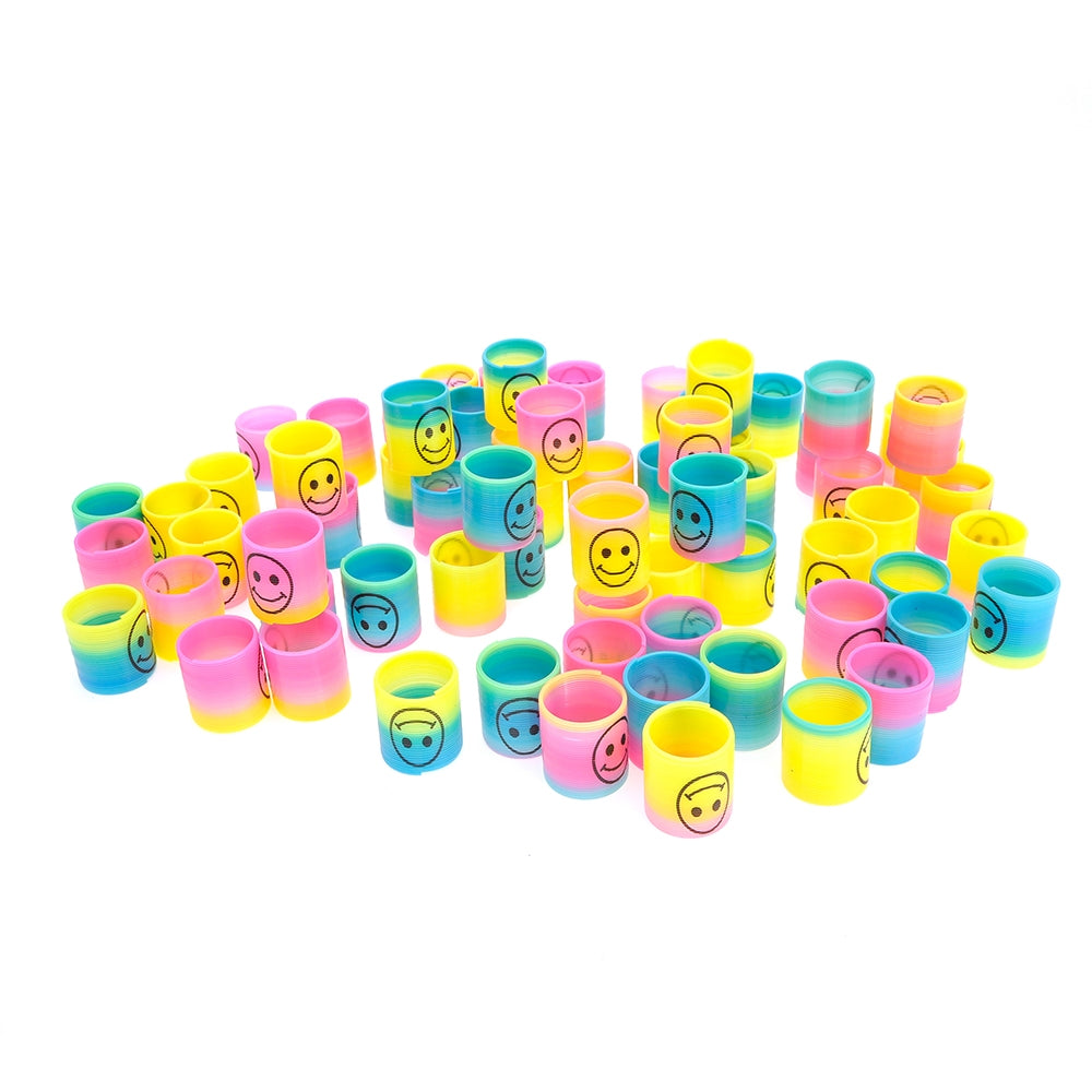 Bucket Of 72 Mini Rainbow Emoticon Springs