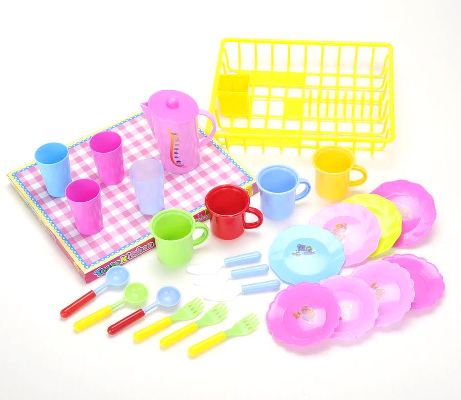 Play Dishes Kitchen Wash And Dry Tea Playset 27pcs