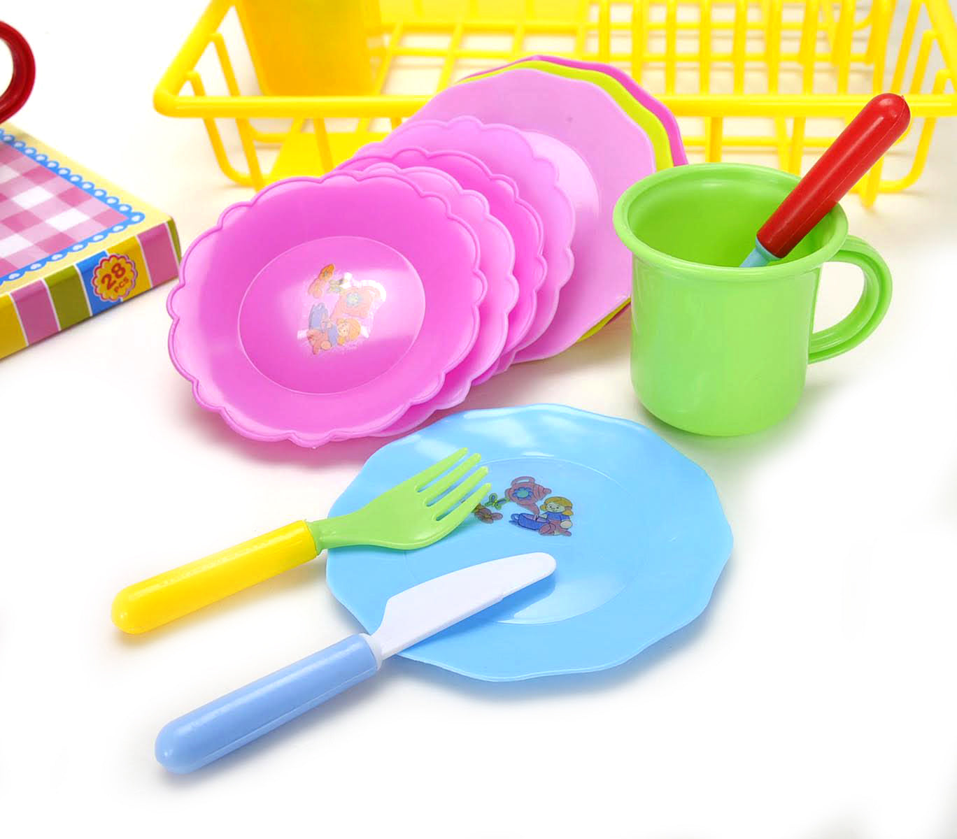 Play Dishes Kitchen Wash And Dry Tea Playset 27pcs