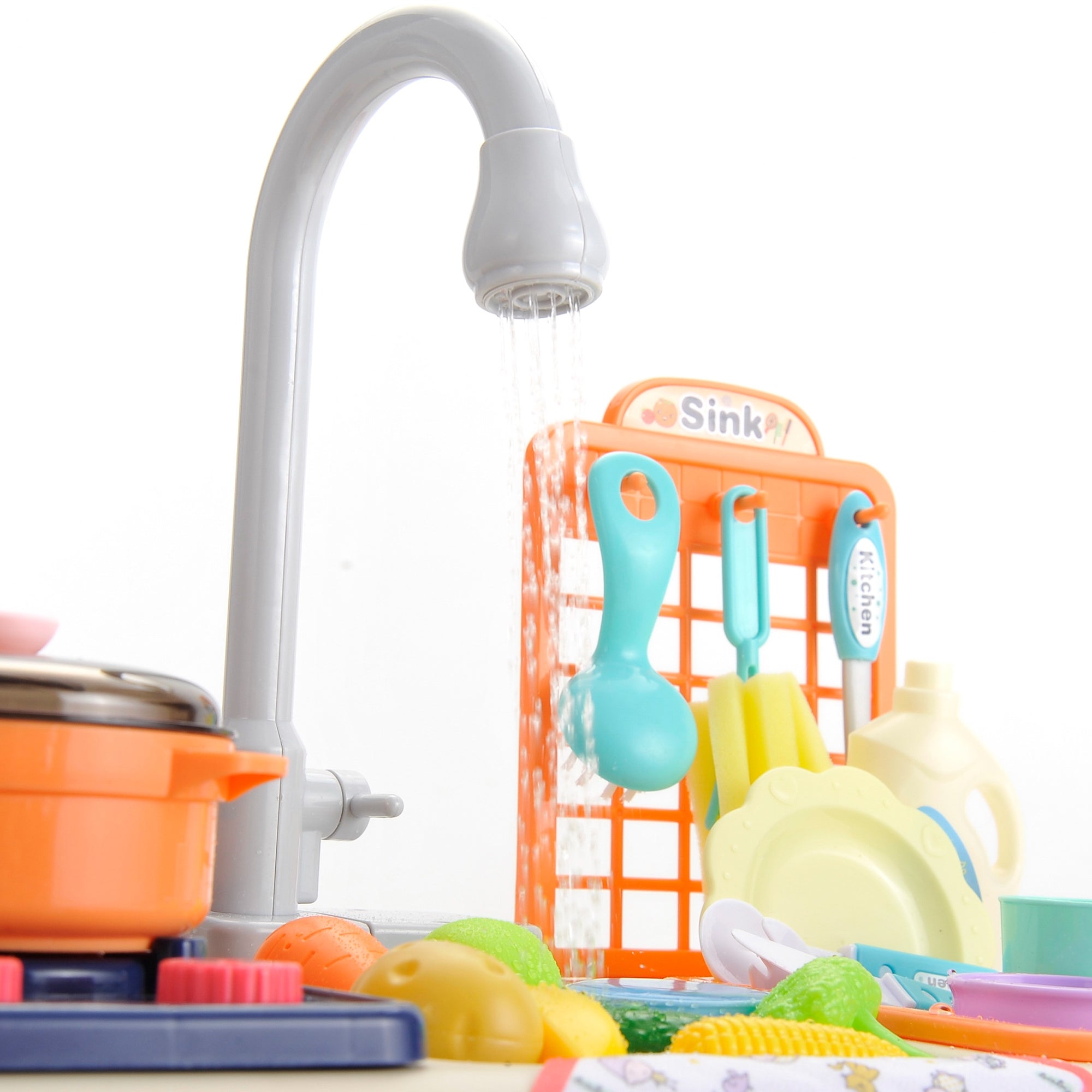 Cute Kitchen Sink Toys W/Cooking Stove Play Set