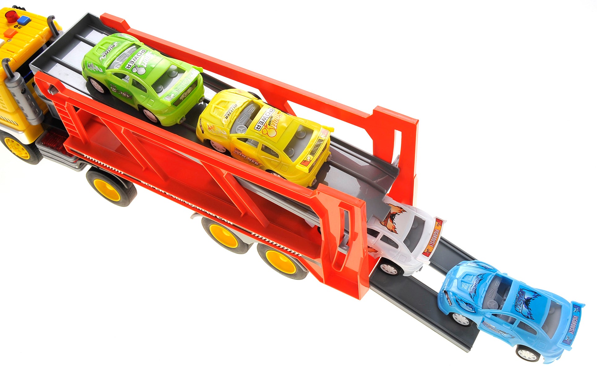 1:16 2-In-1 Friction Powered Transporter Truck With Lights And Sounds