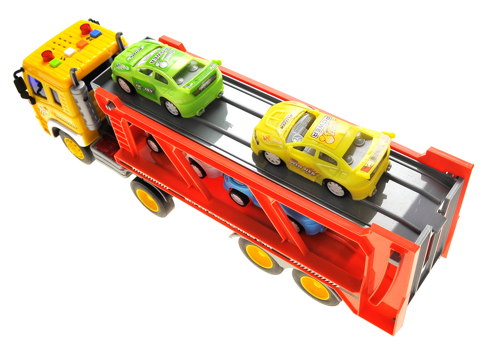 1:16 2-In-1 Friction Powered Transporter Truck With Lights And Sounds