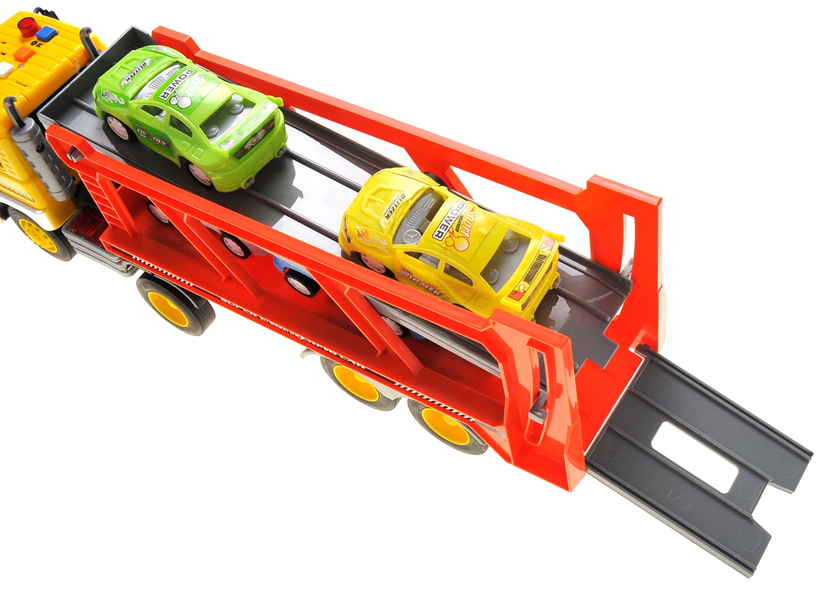 1:16 2-In-1 Friction Powered Transporter Truck With Lights And Sounds