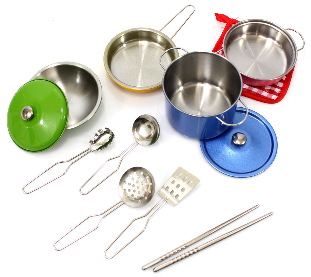 Metal Pots And Pans Kitchen Cookware Playset