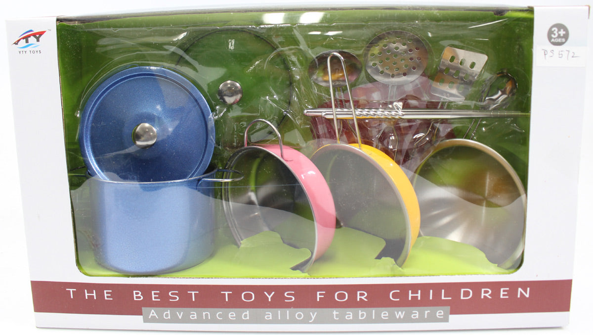 Metal Pots And Pans Kitchen Cookware Playset