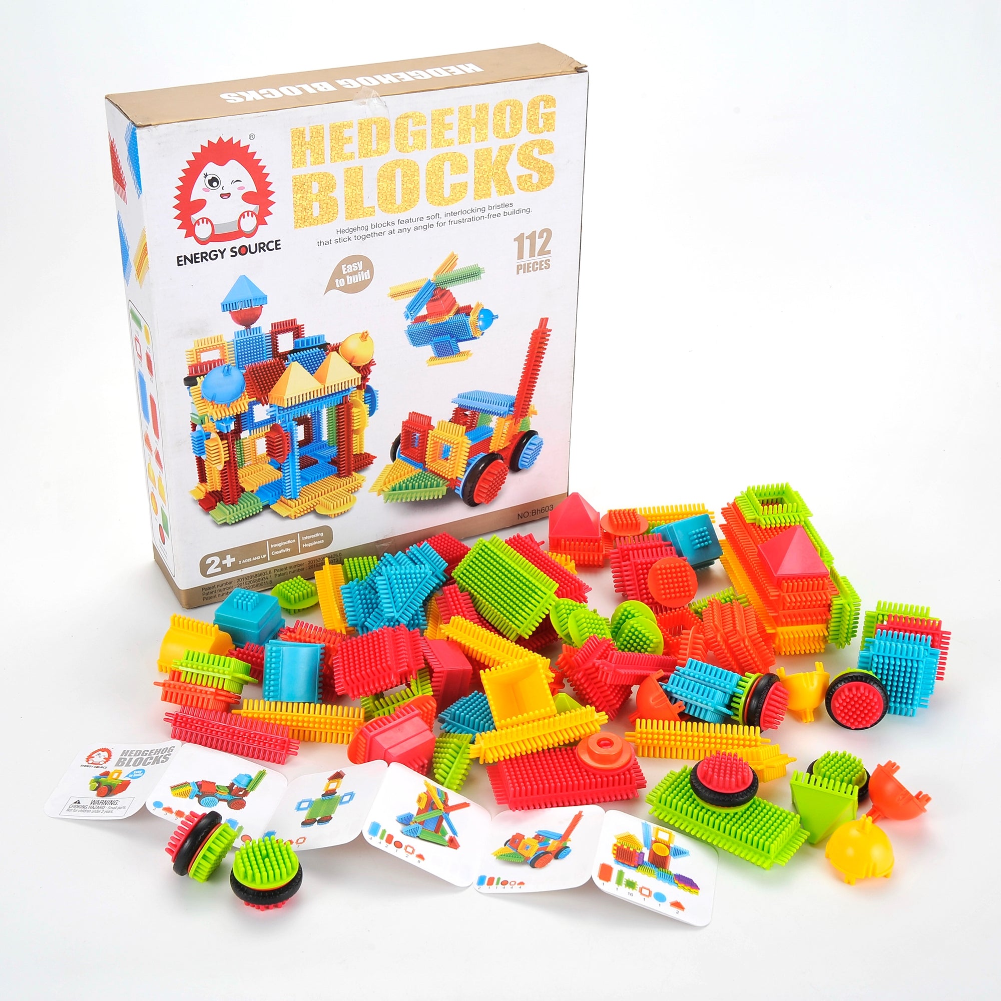 Colorful Bristle Shape Building Blocks | 112 Pieces