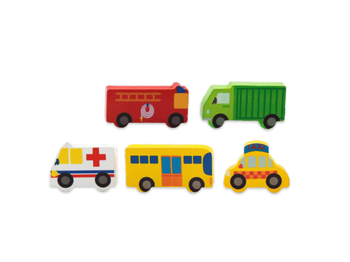 City Transportation Wooden Building Blocks 100 Pc