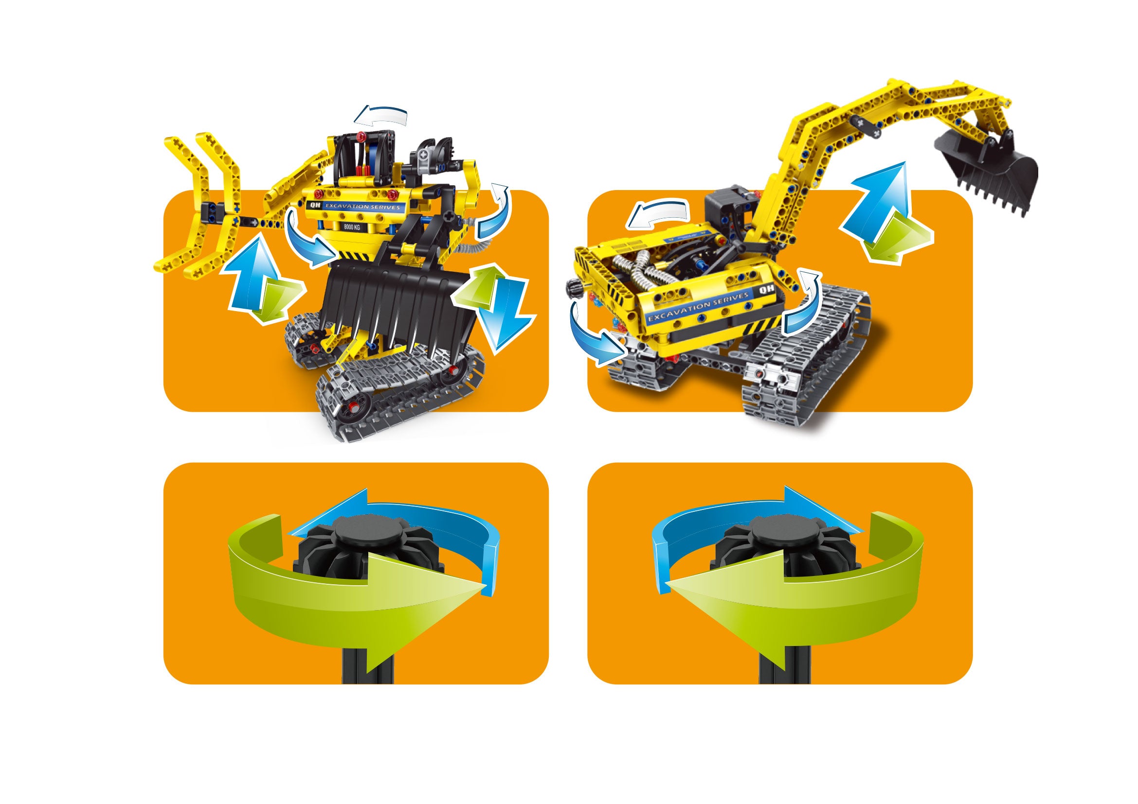 Building Blocks Bricks Construction Truck Kit STEM Toy (Excavator), 301pcs