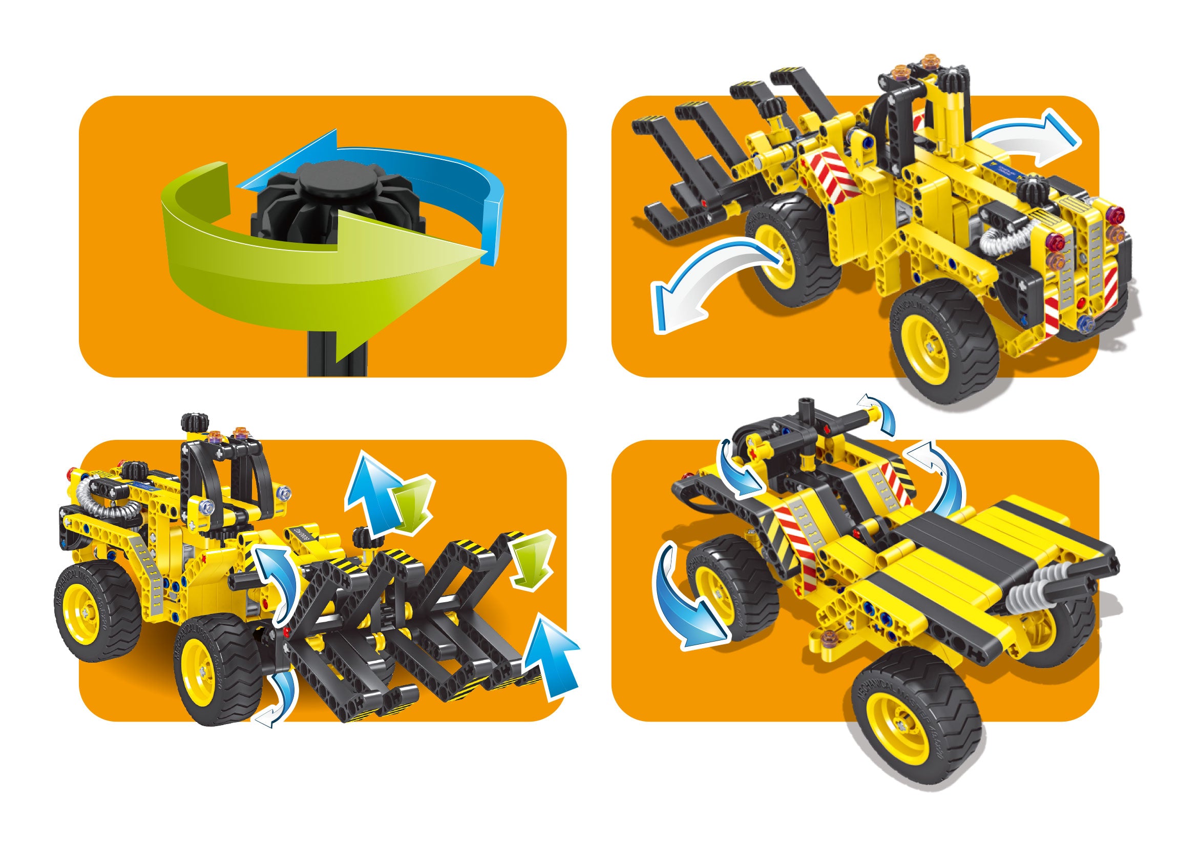 Building Blocks Bricks Construction Kit STEM Toy (Bulldozer), 301pcs