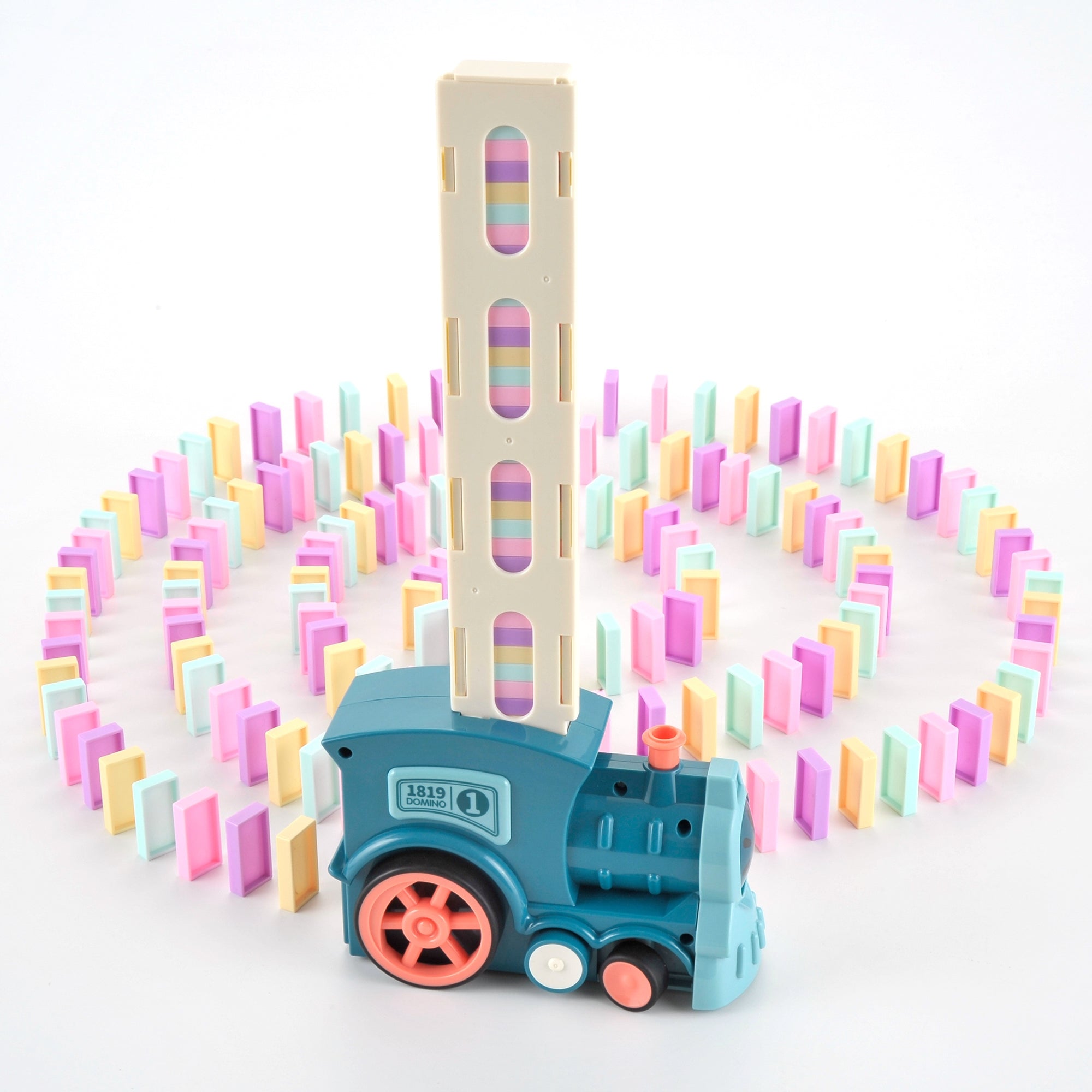 Automatic Stacking Domino Train Toy