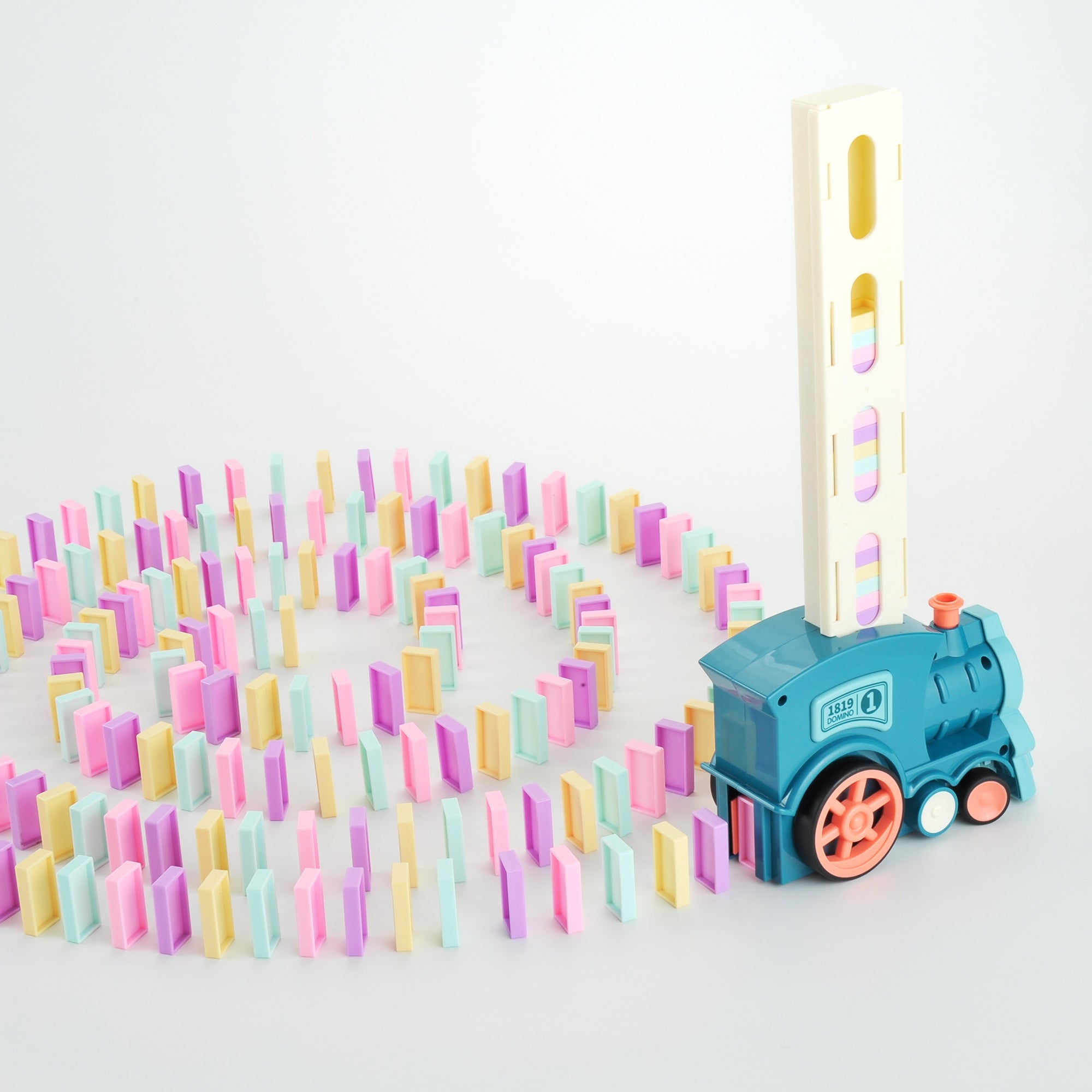 Automatic Stacking Domino Train Toy