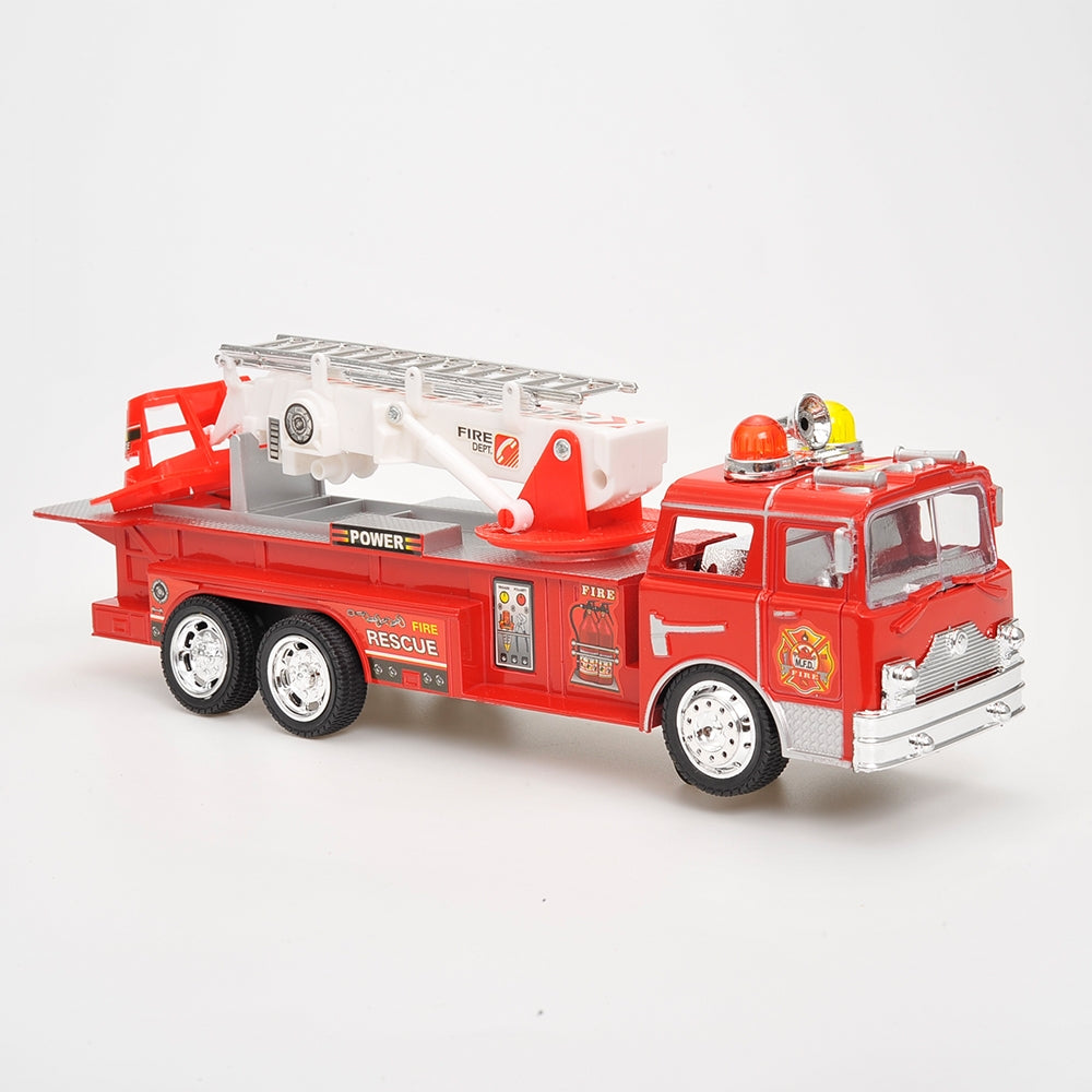 12" Rescue Fire Truck With Extending Ladder, Lights & Siren Sounds