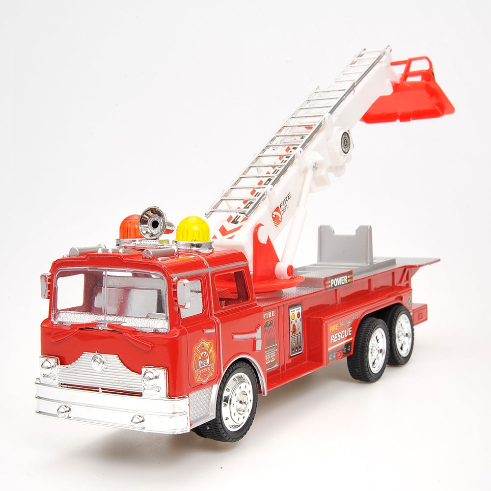 12" Rescue Fire Truck With Extending Ladder, Lights & Siren Sounds