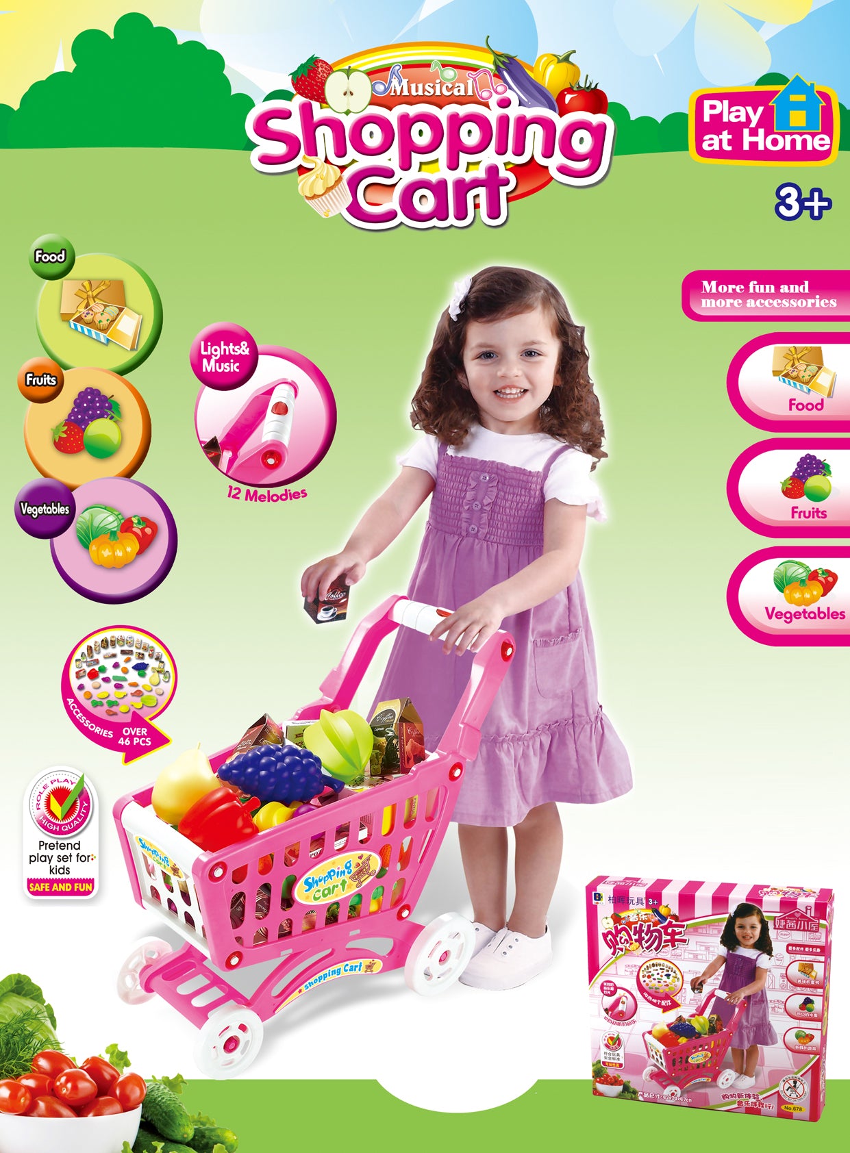 Shopping Cart Playset (Pink)