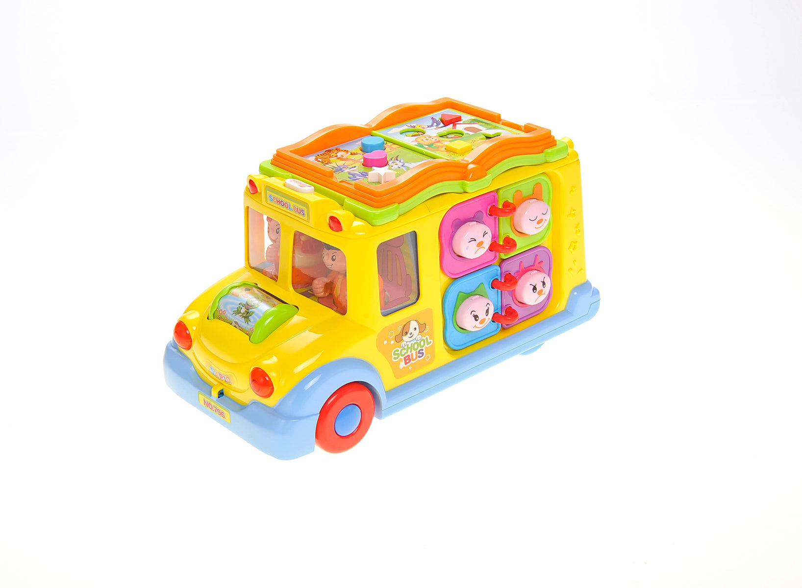 Interactive School Bus Toy With Flashing Lights & Sounds