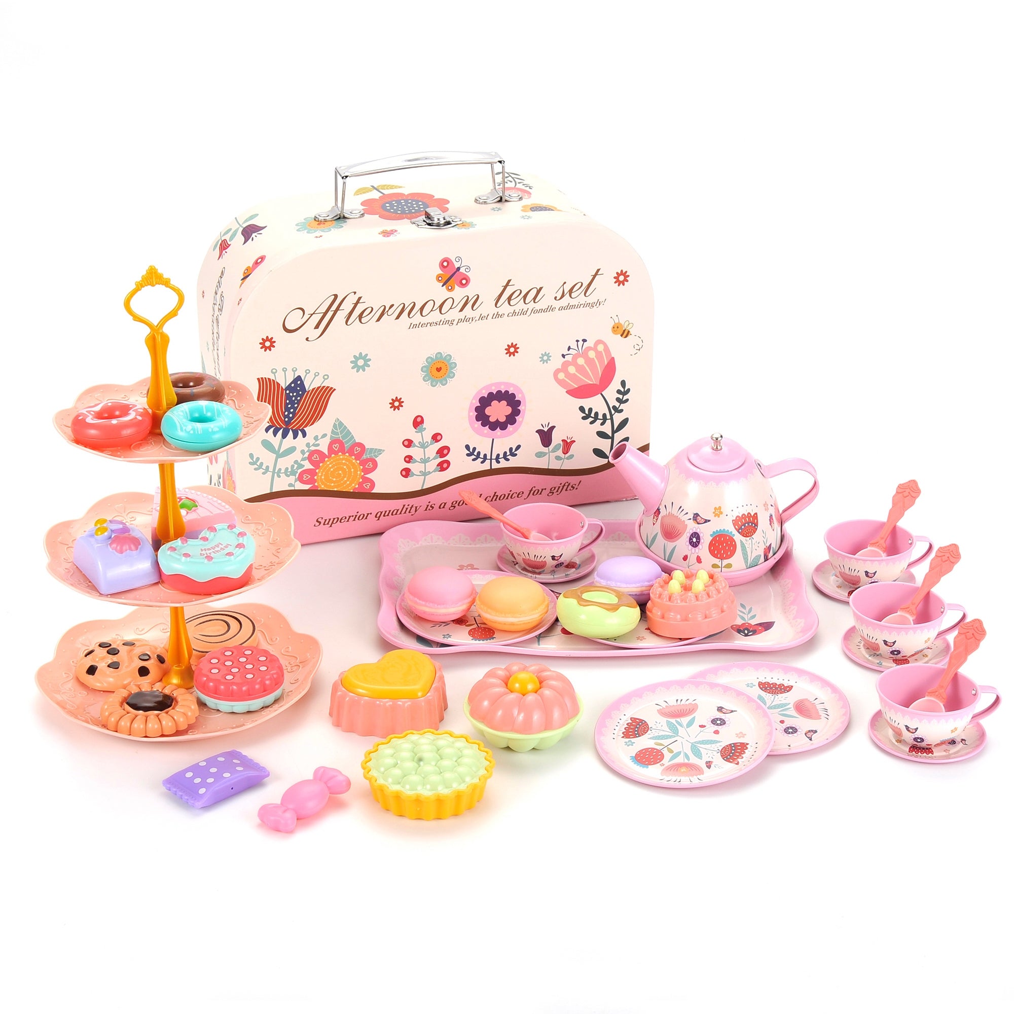 Exquisite Tea Set For Tea Time 45 Pcs Toy Set