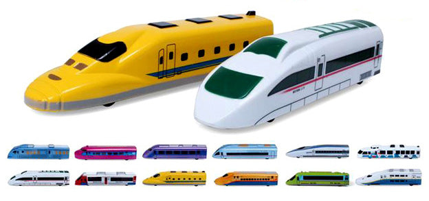 Pull Back Toy Trains, Set Of 12