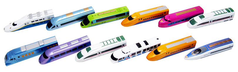 Pull Back Toy Trains, Set Of 12