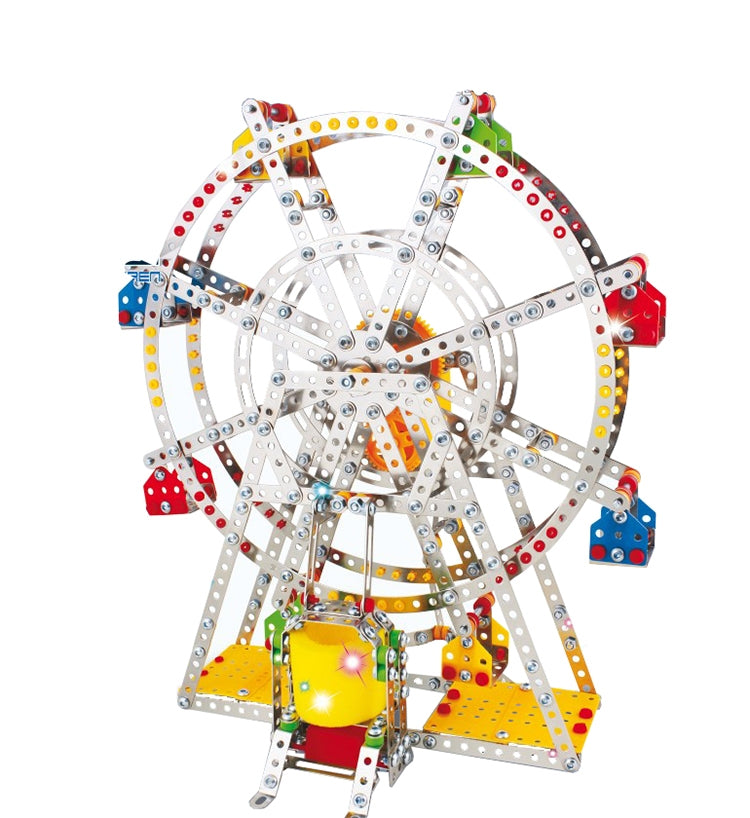 Metal Toy Ferris Wheel Model Building Kit With Lights And Music