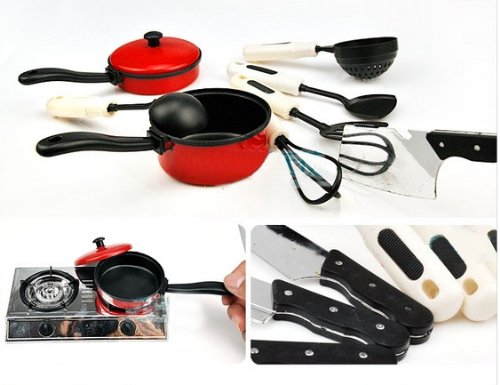 Mini Plastic Kids Cookware Kitchen Set