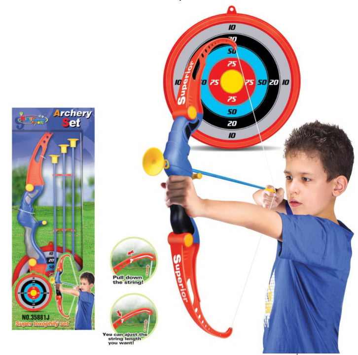 Kings Sport Toy Archery Bow And Arrow Set For Kids With Arrows, Target, And Quiver