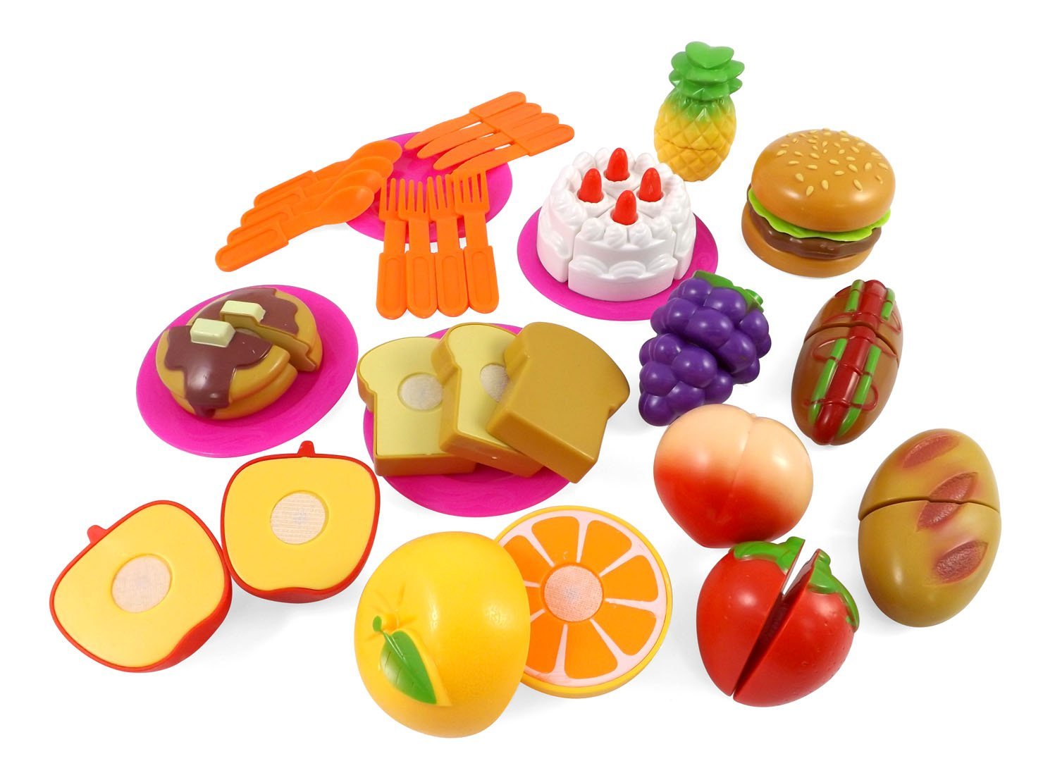 Kitchen Fun Cutting Fruits & Fast Food Playset For Kids