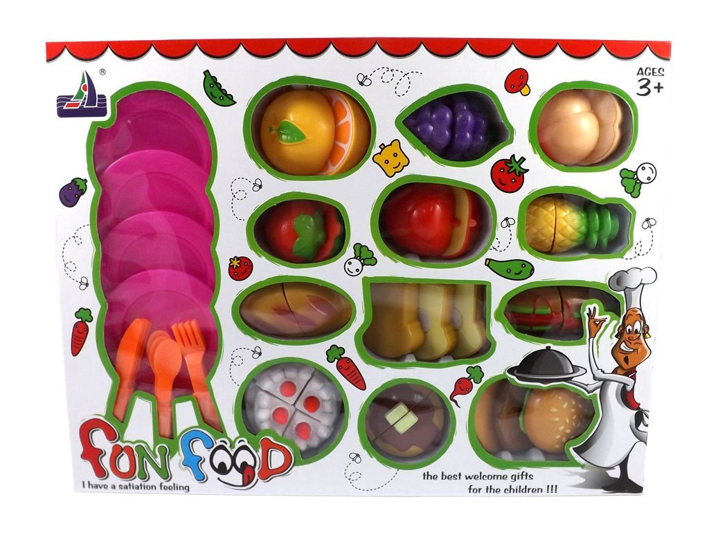 Kitchen Fun Cutting Fruits & Fast Food Playset For Kids