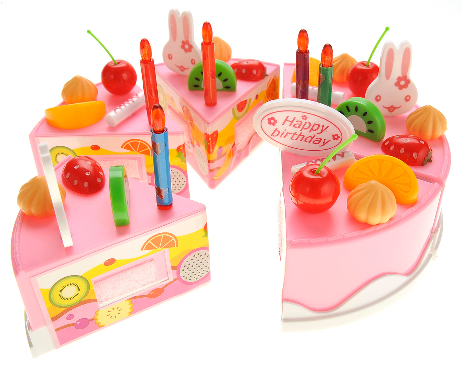 Birthday Cake 75pcs Pretend Play Food Toy Set (Pink)