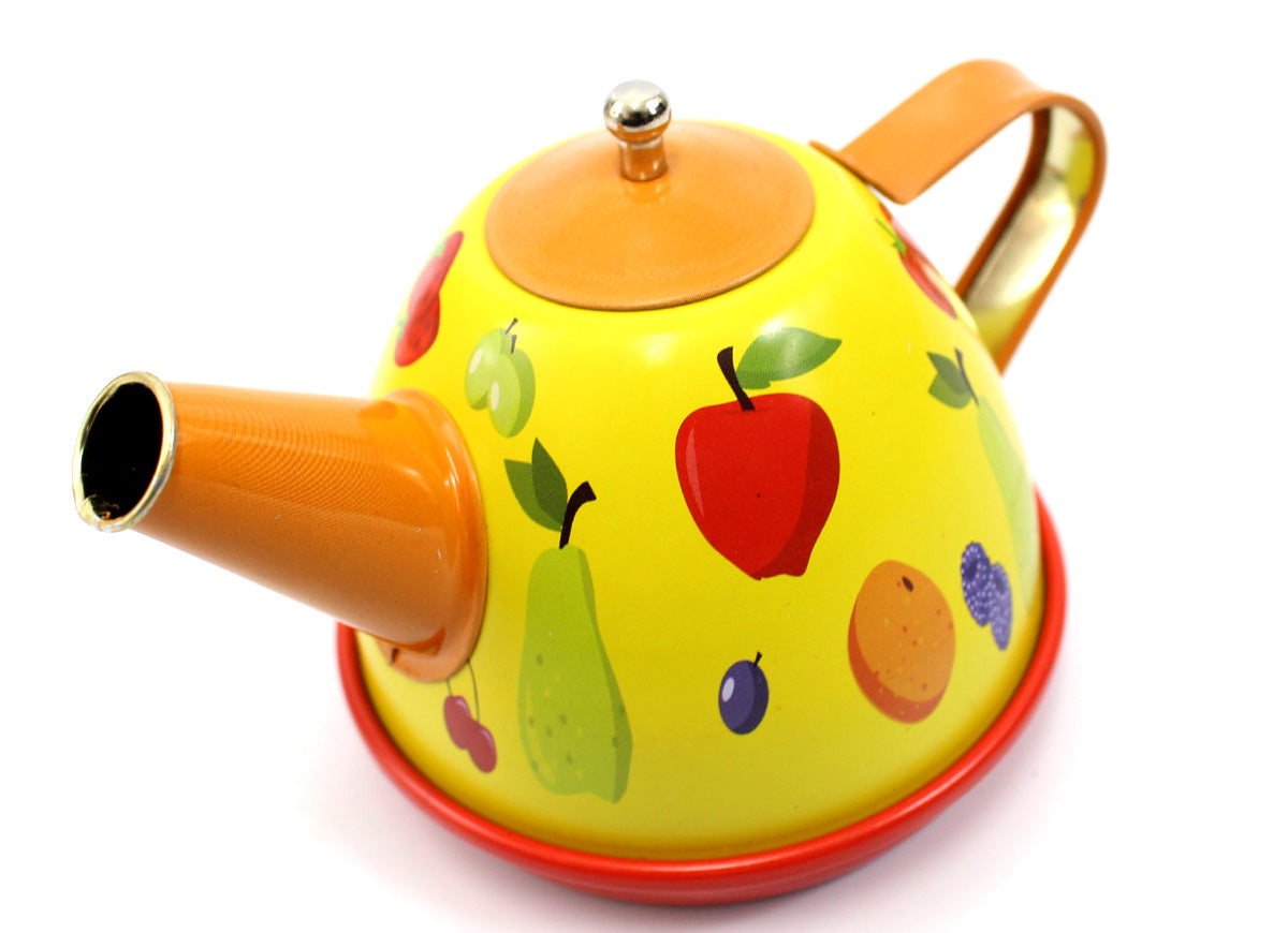 Metal Teapot And Cups Kitchen Playset (Fruit)