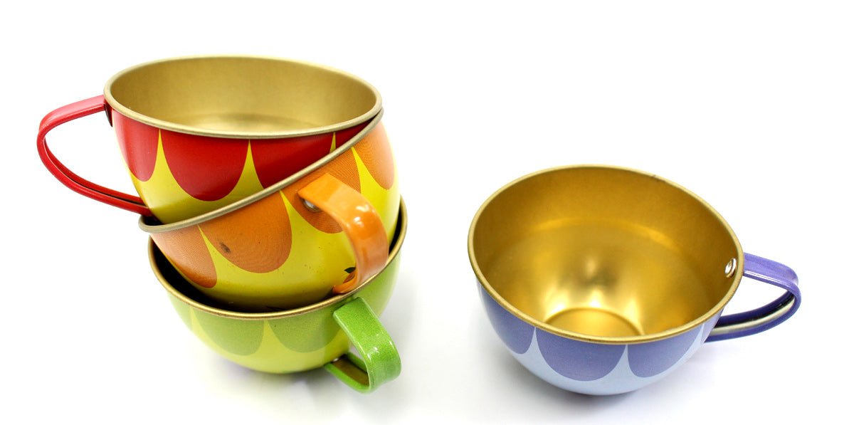 Metal Teapot And Cups Kitchen Playset (Fruit)