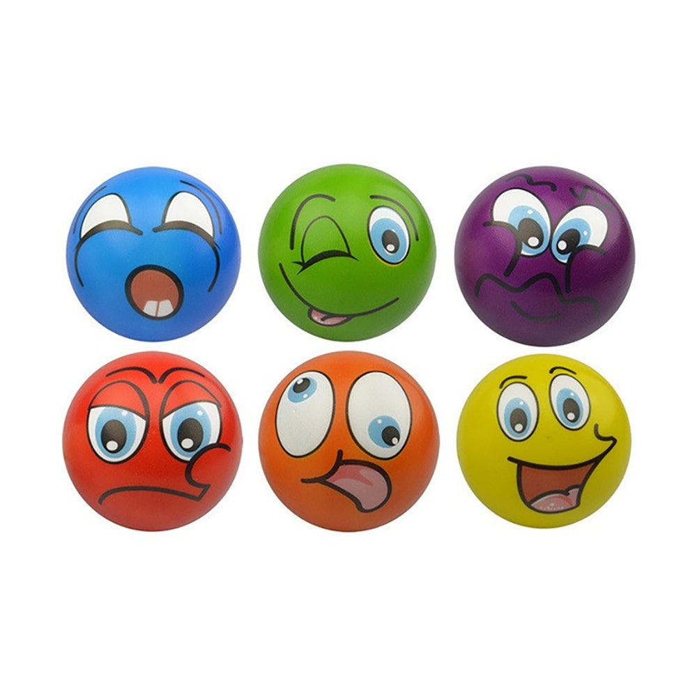 Mini Emoticon Soft Foam Stress Balls (24 Balls Per Box)