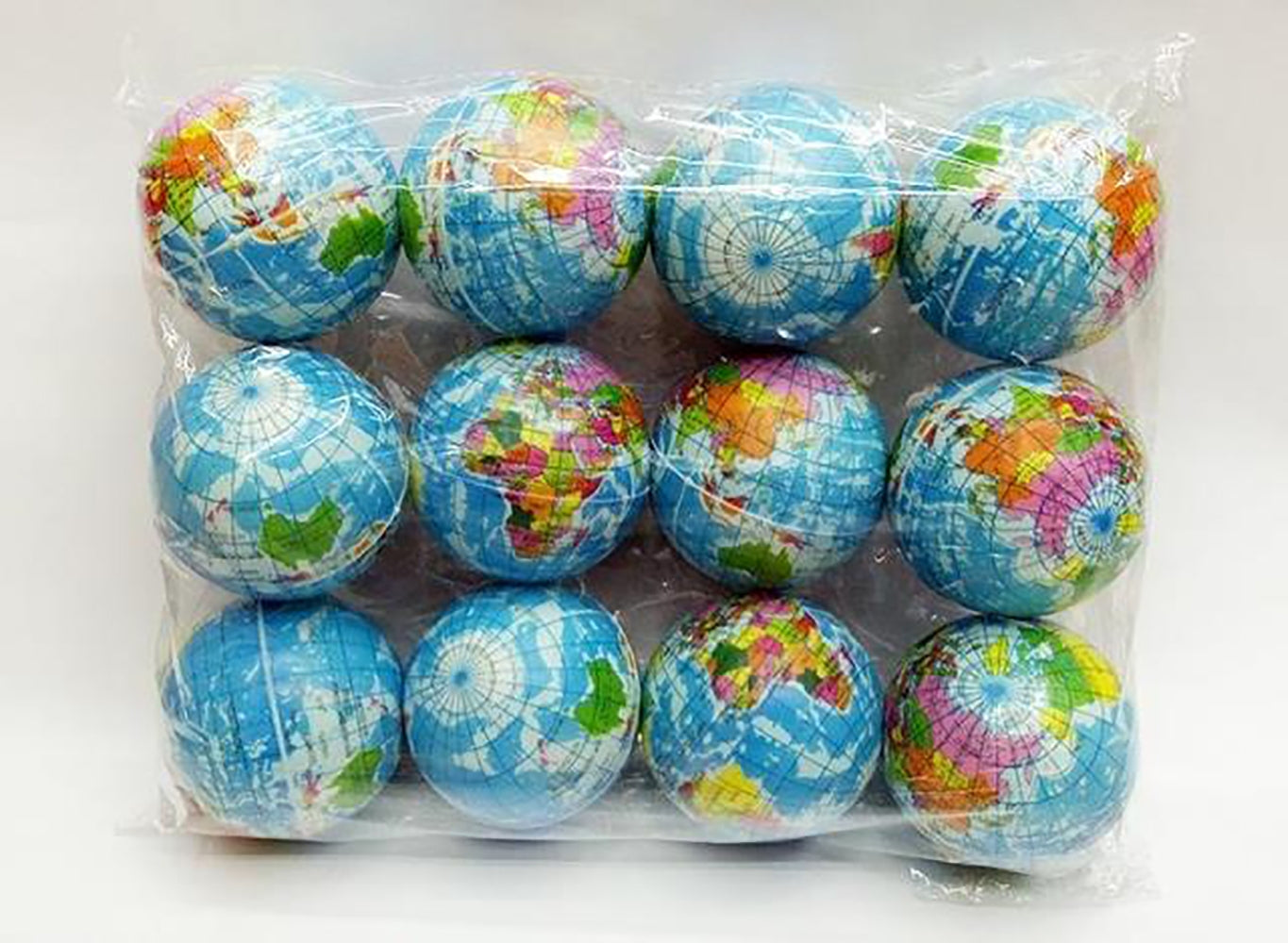 Mini Planet Earth Soft Foam Stress Balls (24 Balls Per Box)