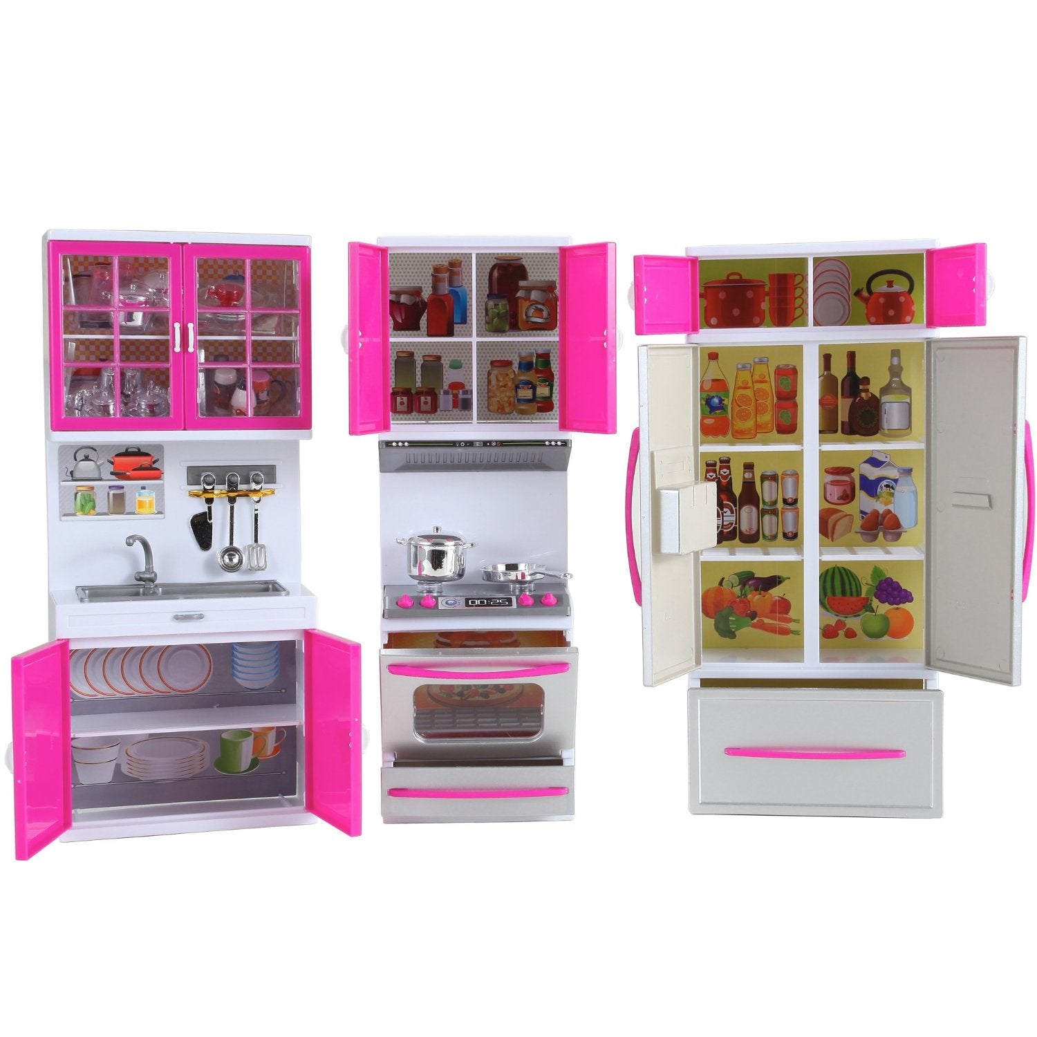 My Modern Kitchen Full Deluxe Kit Battery Operated Kitchen Playset: Refrigerator, Stove, Sink