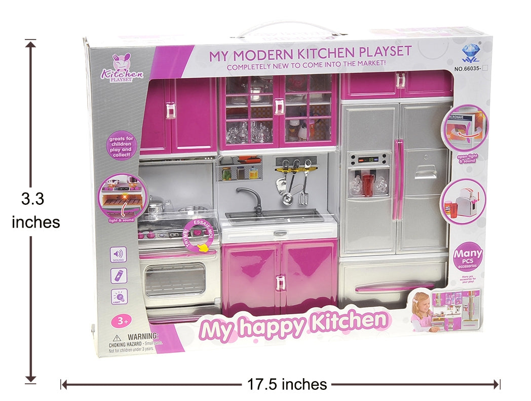 My Modern Kitchen Full Deluxe Kit Battery Operated Kitchen Playset: Refrigerator, Stove, Sink