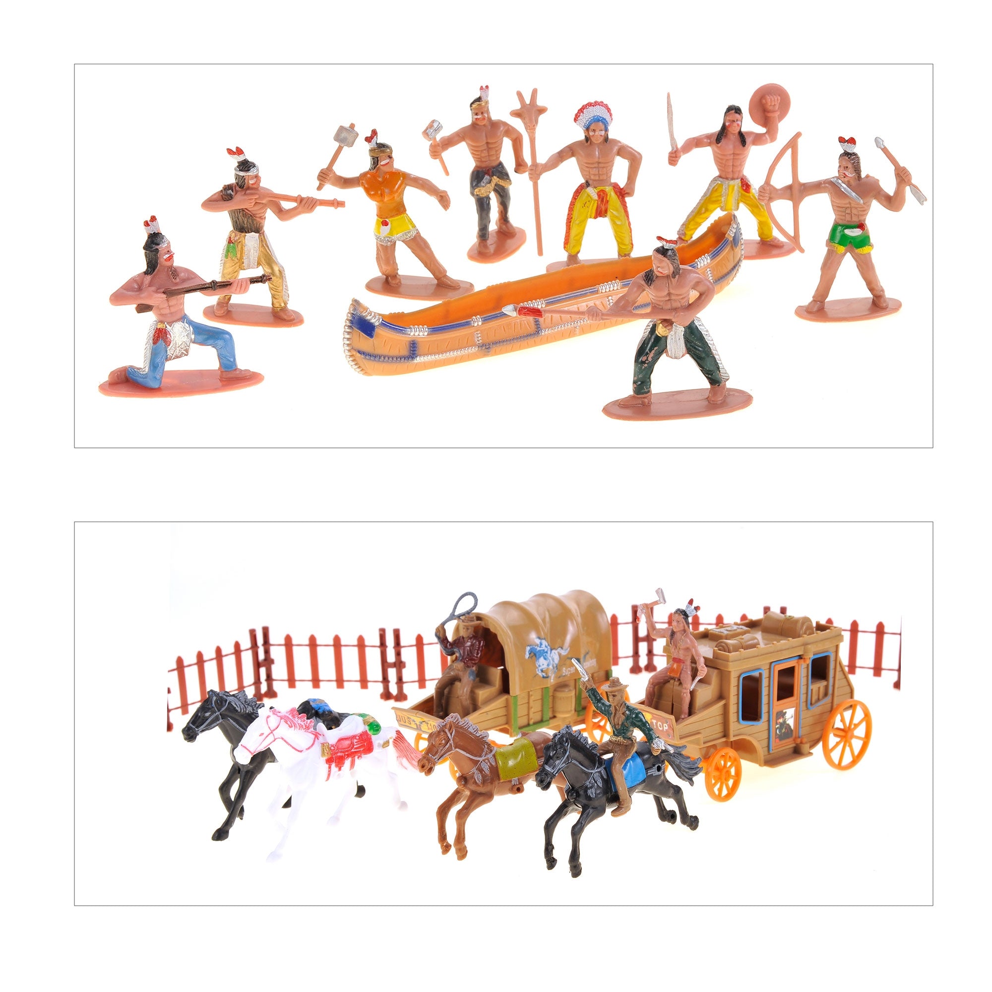 Cowboys & Indians Figures Play Set 55 Pieces