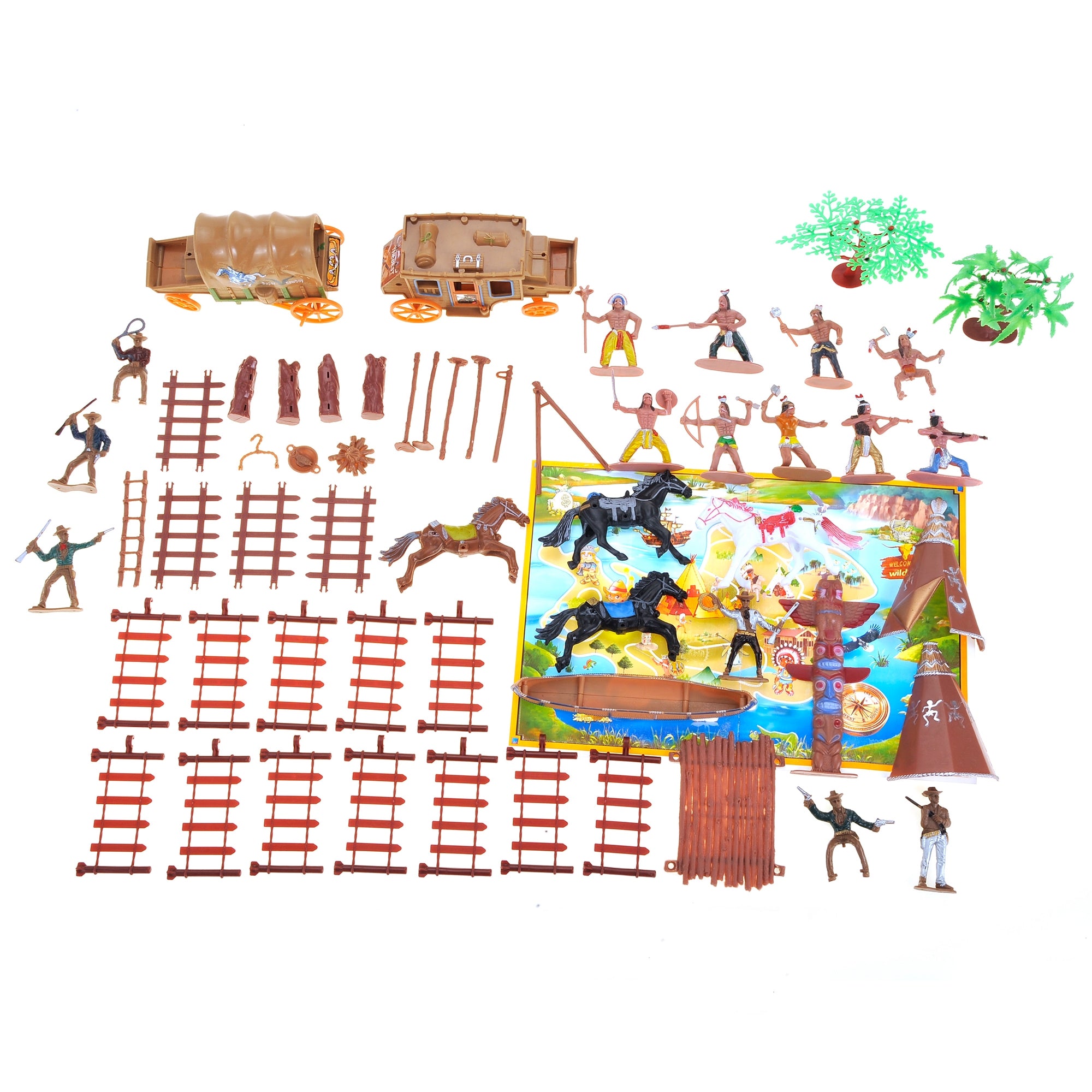 Cowboys & Indians Figures Play Set 55 Pieces