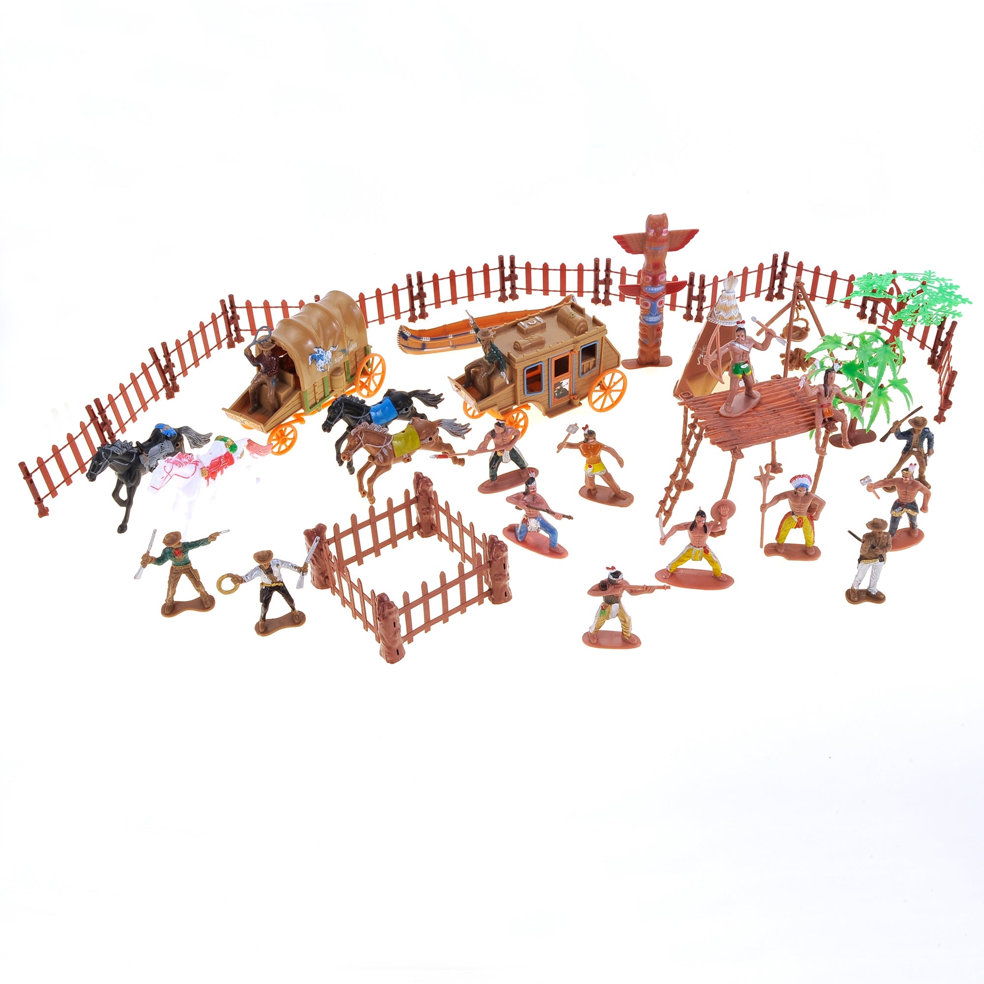 Cowboys & Indians Figures Play Set 55 Pieces