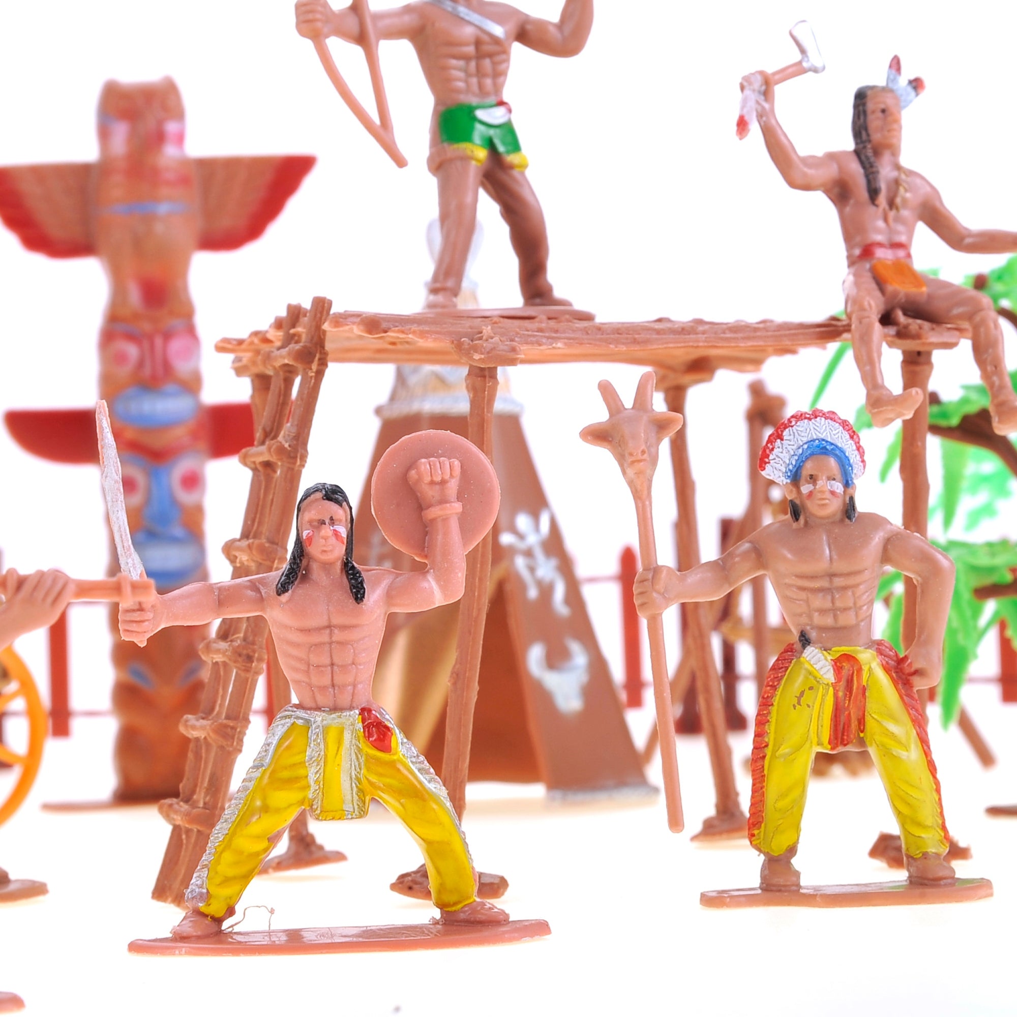 Cowboys & Indians Figures Play Set 55 Pieces