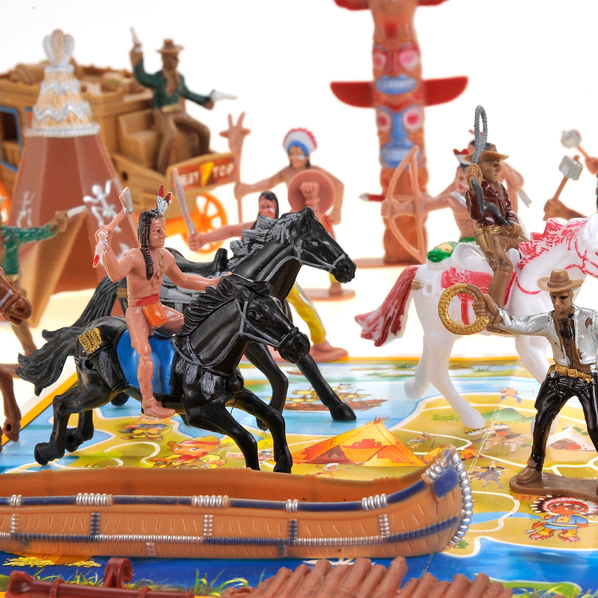 Cowboys & Indians Figures Play Set 55 Pieces