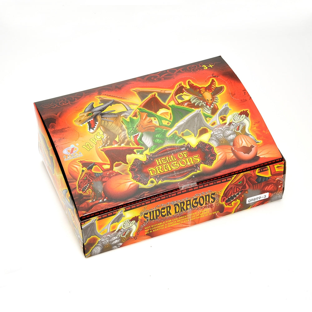 Dragon Figurine Puzzles In Hatching Jurrasic Eggs (12 Eggs Per Pack)